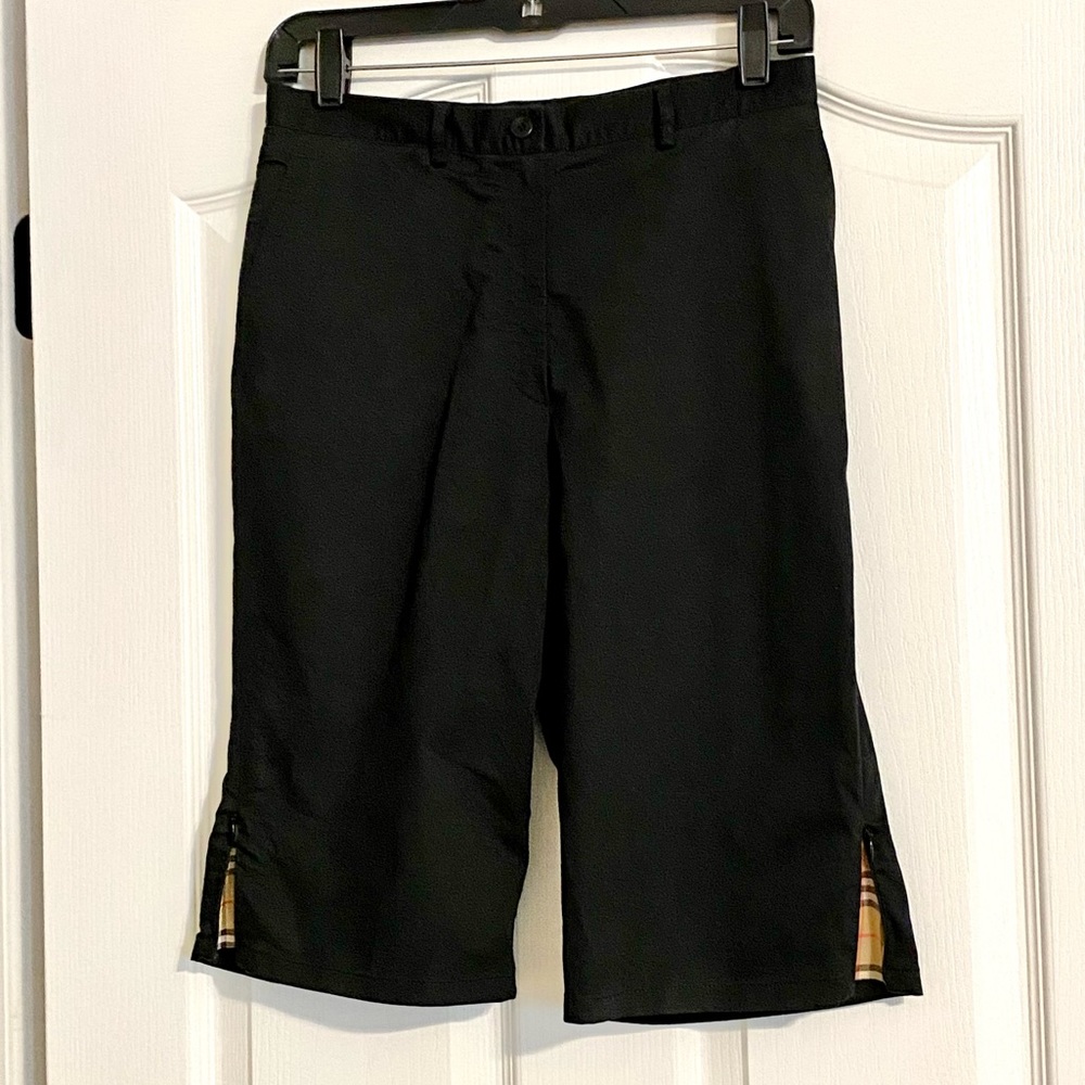 Burberry Golf Ladies Black Bermuda Shorts Peekaboo Novacheck Accent 4